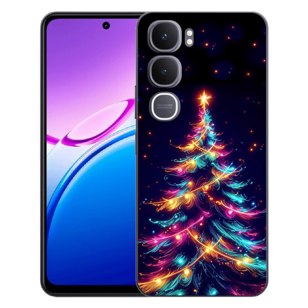 Gelový kryt mmCase na Vivo Y31 5G - neonový vánoční stromek