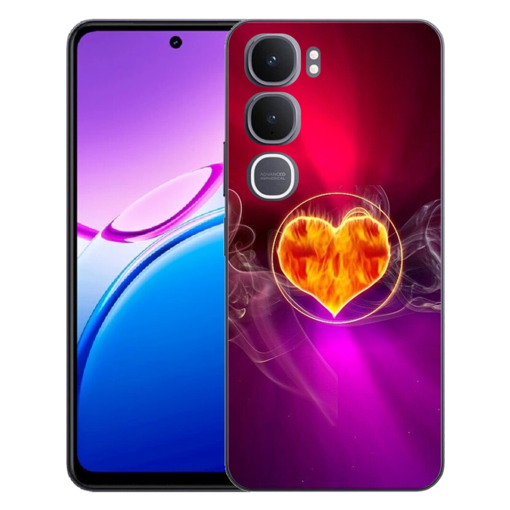 Gelový kryt mmCase na Vivo Y31 5G - ohnivé srdce