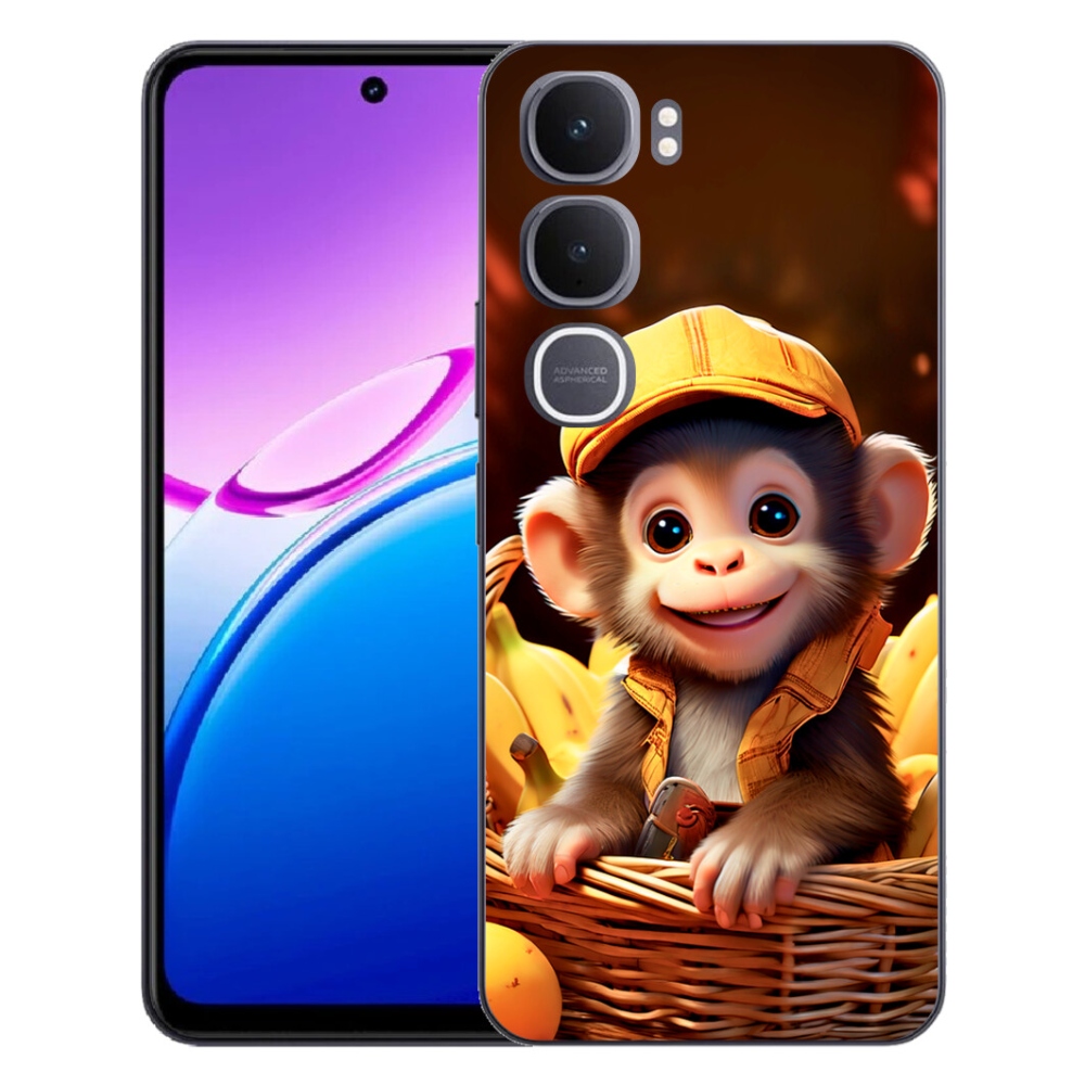Gelový kryt mmCase na Vivo Y31 5G - opice v košíku