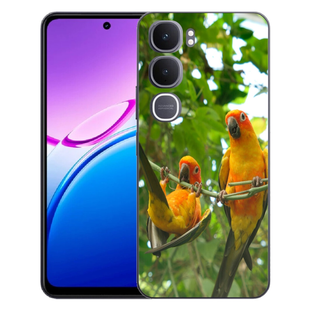 Gelový kryt mmCase na Vivo Y31 5G - papoušci aratingy