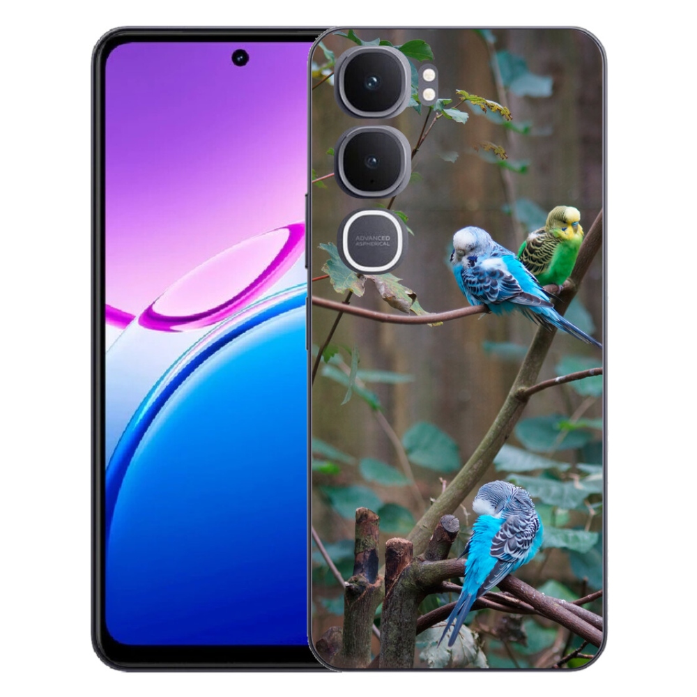 Gelový kryt mmCase na Vivo Y31 5G - papoušci na větvi