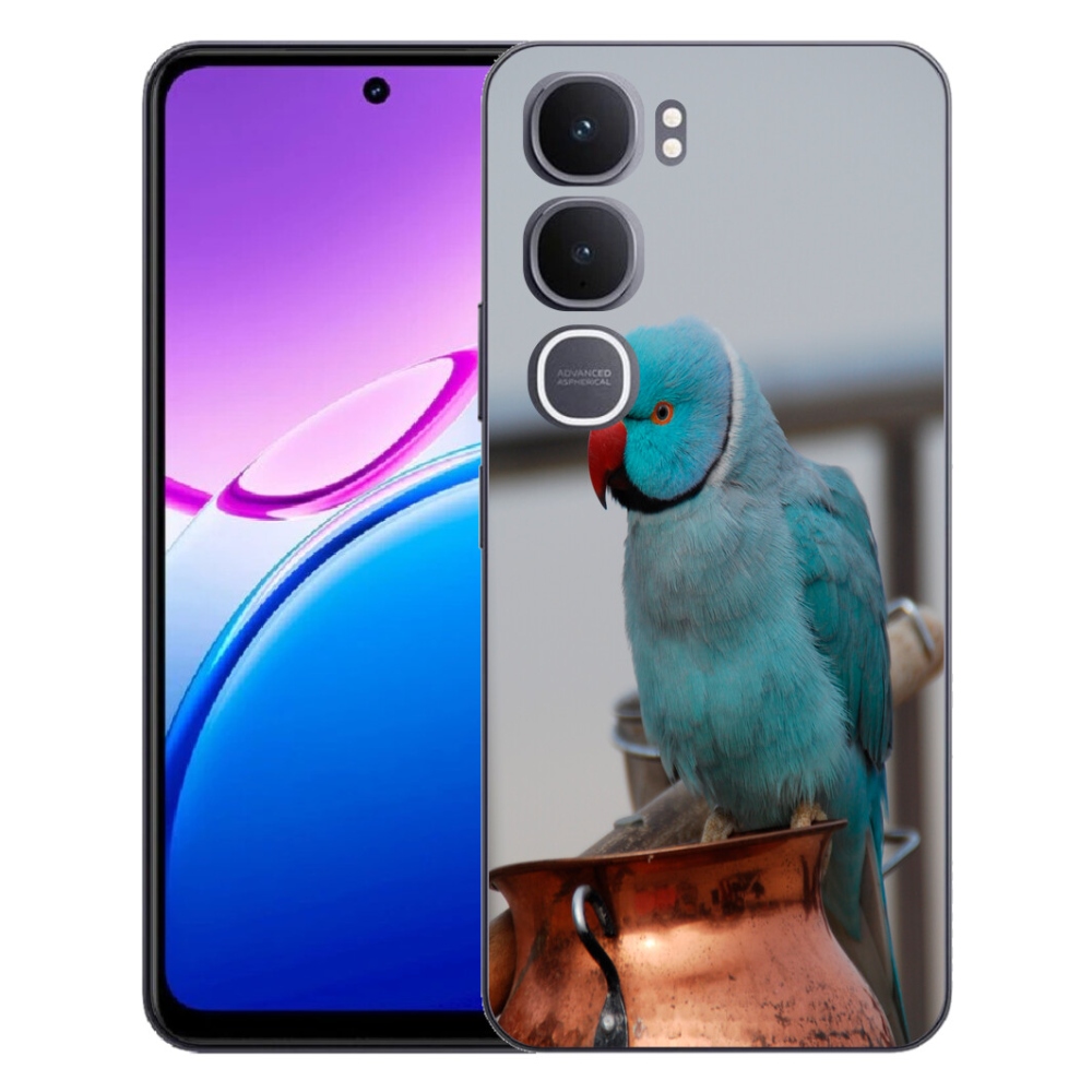 Gelový kryt mmCase na Vivo Y31 5G - papoušek alexandr modrý