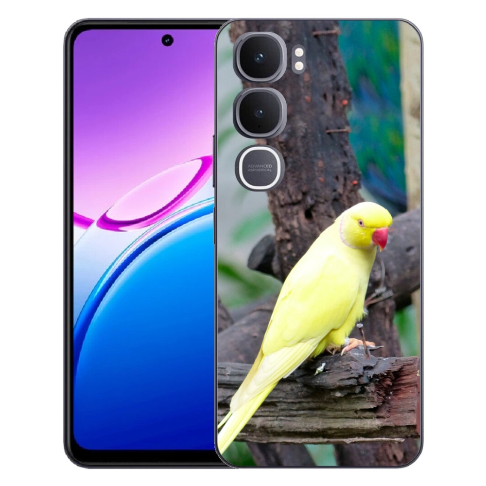Gelový kryt mmCase na Vivo Y31 5G - papoušek alexandr žlutý