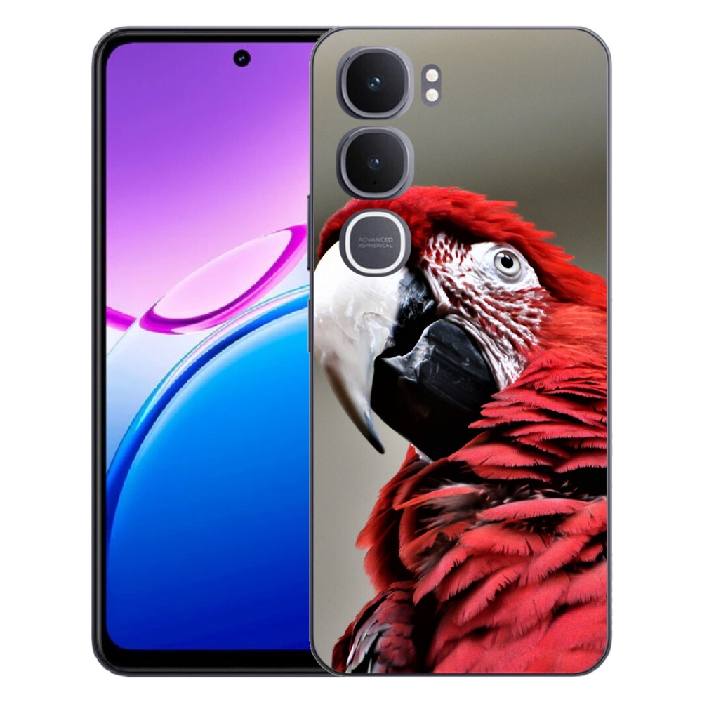 Gelový kryt mmCase na Vivo Y31 5G - papoušek ara červený