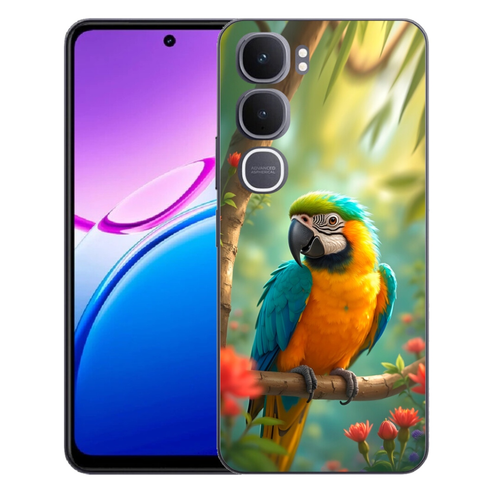 Gelový kryt mmCase na Vivo Y31 5G - papoušek ara modrožlutá