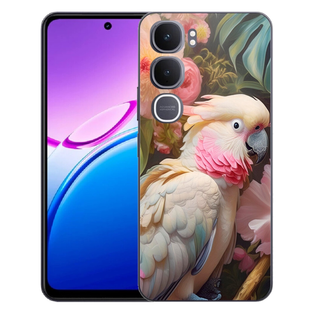 Gelový kryt mmCase na Vivo Y31 5G - papoušek kakadu růžový 2