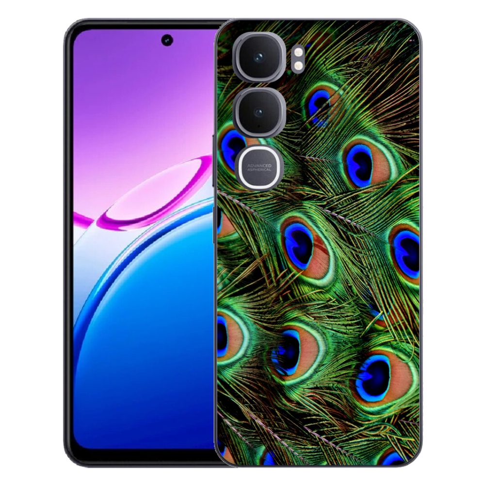 Gelový kryt mmCase na Vivo Y31 5G - paví peří