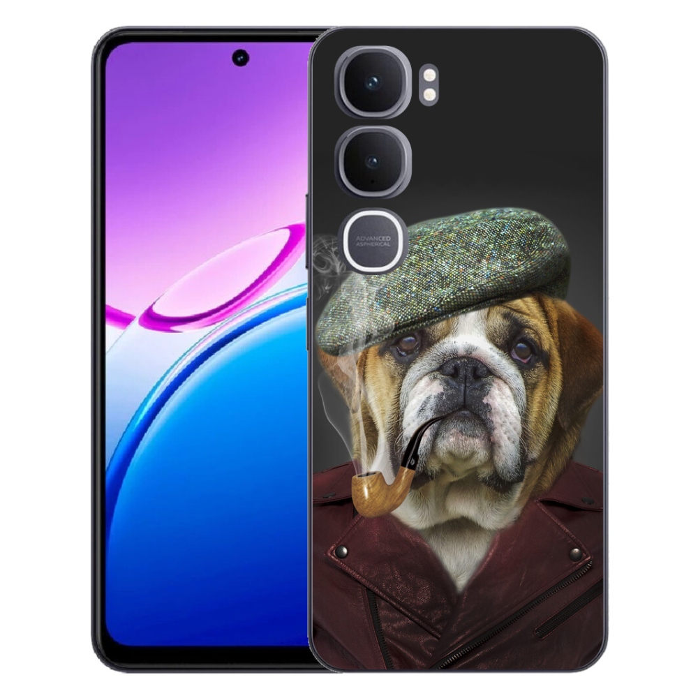 Gelový kryt mmCase na Vivo Y31 5G - pes s fajfkou