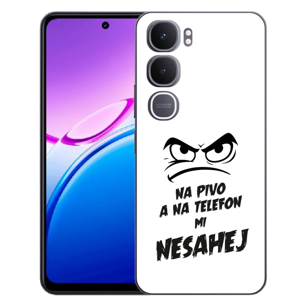 Gelový kryt mmCase na Vivo Y31 5G - pivní motiv 2 bílé pozadí