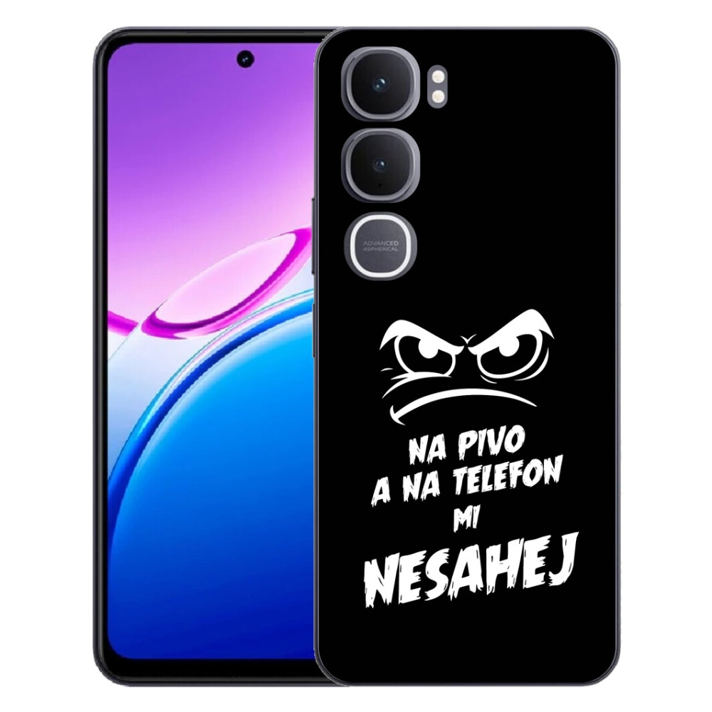 Gelový kryt mmCase na Vivo Y31 5G - pivní motiv 2 černé pozadí