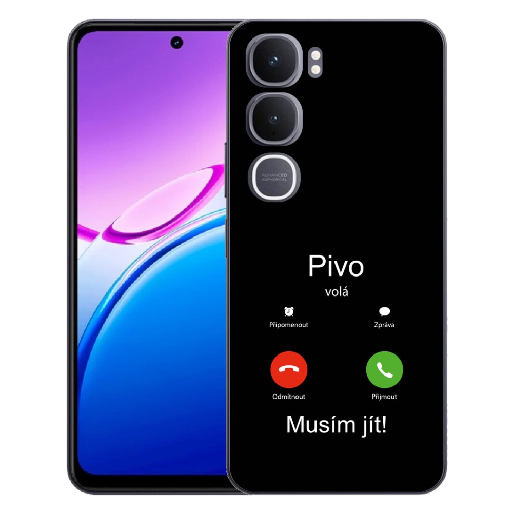 Gelový kryt mmCase na Vivo Y31 5G - pivo volá černé pozadí