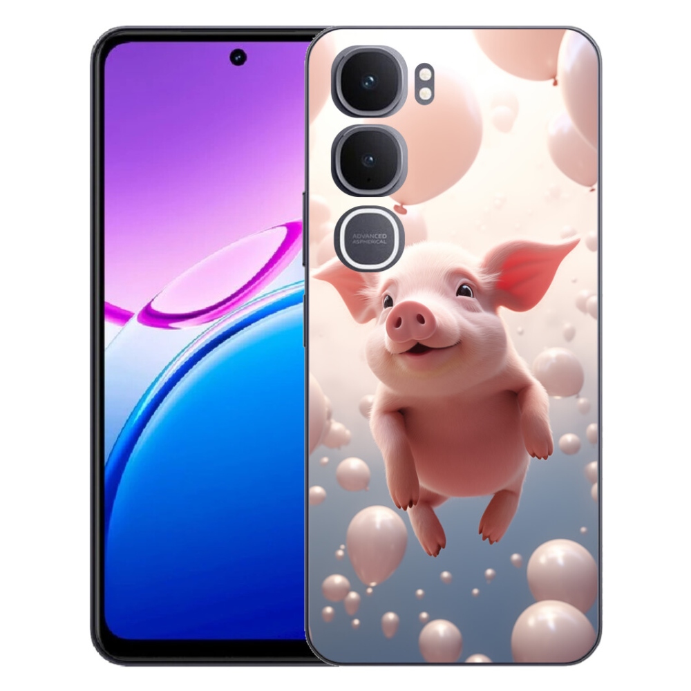 Gelový kryt mmCase na Vivo Y31 5G - prasátko s balónky