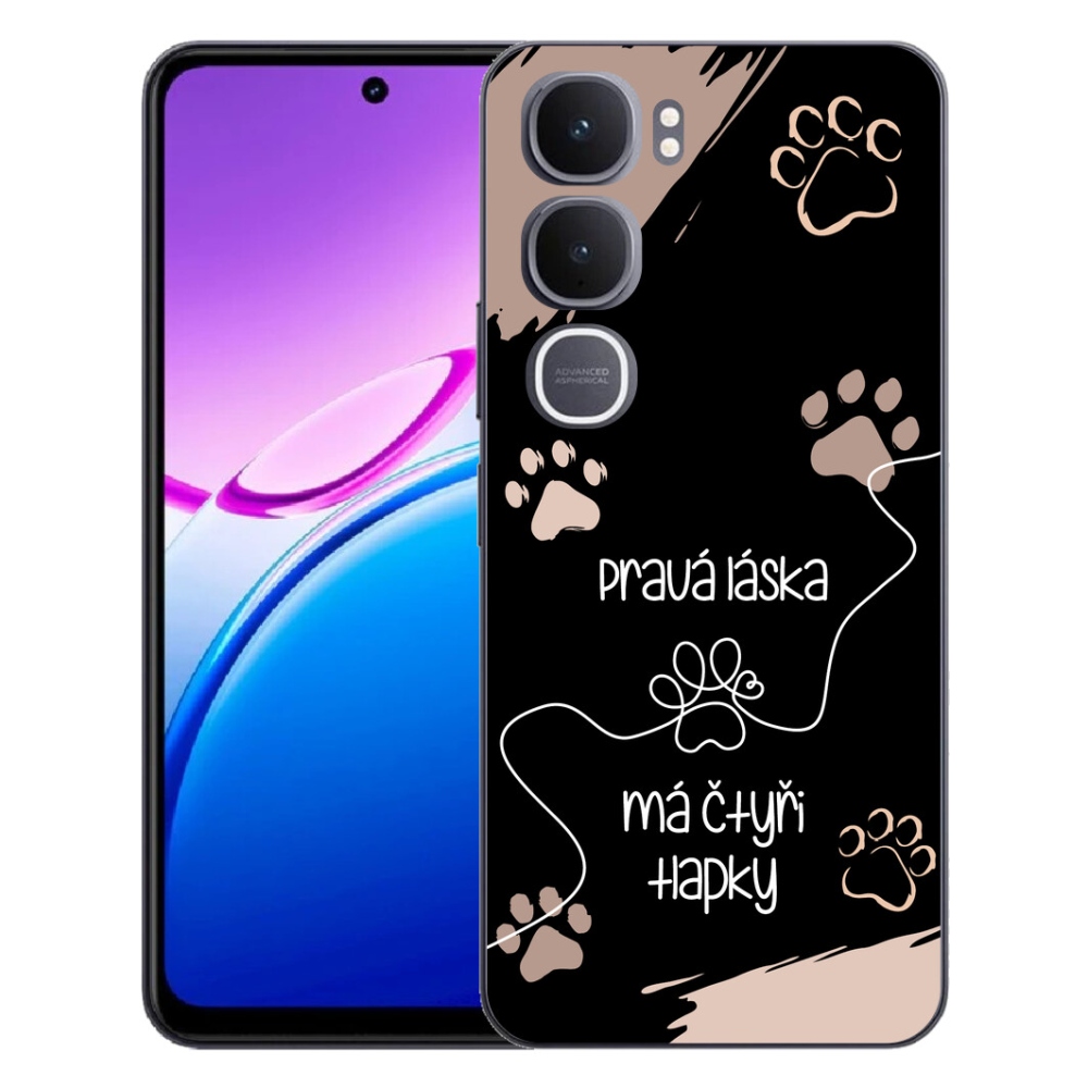 Gelový kryt mmCase na Vivo Y31 5G - psí motiv 1 černé pozadí