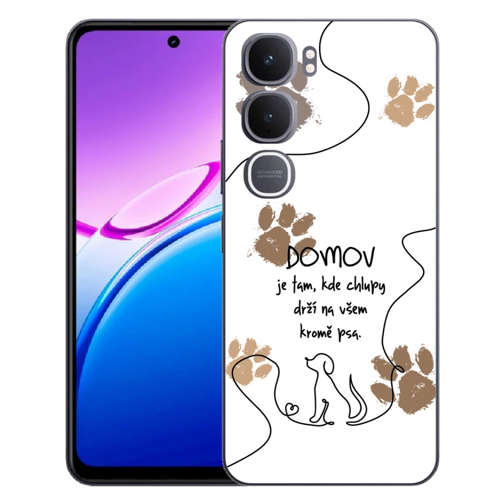 Gelový kryt mmCase na Vivo Y31 5G - psí motiv bílé pozadí
