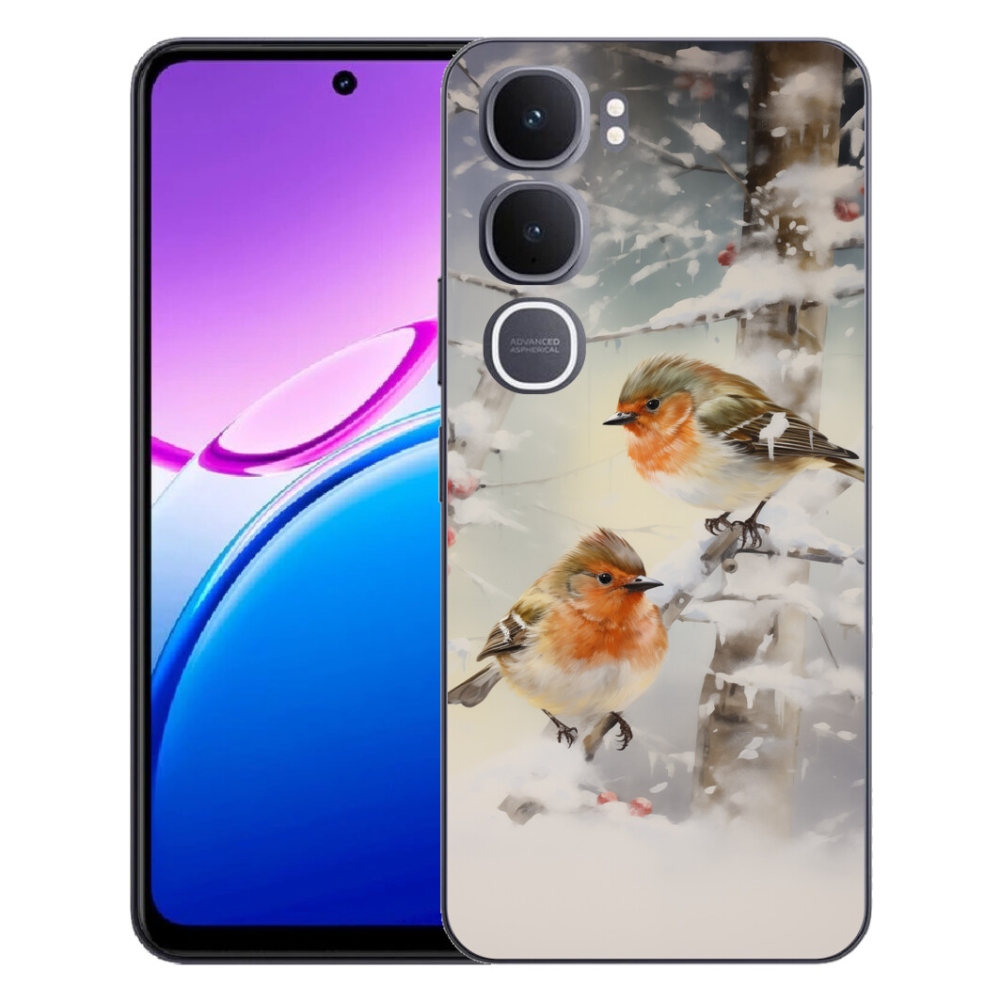 Gelový kryt mmCase na Vivo Y31 5G - ptáčci v zimě