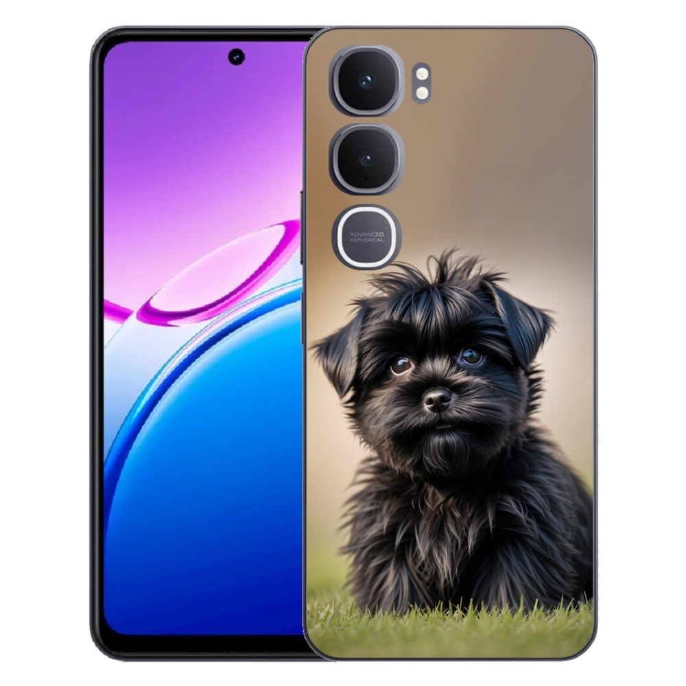 Gelový kryt mmCase na Vivo Y31 5G - roztomilý černý pejsek