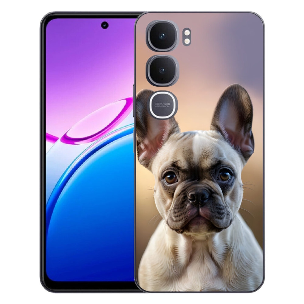 Gelový kryt mmCase na Vivo Y31 5G - roztomilý francouzský buldoček