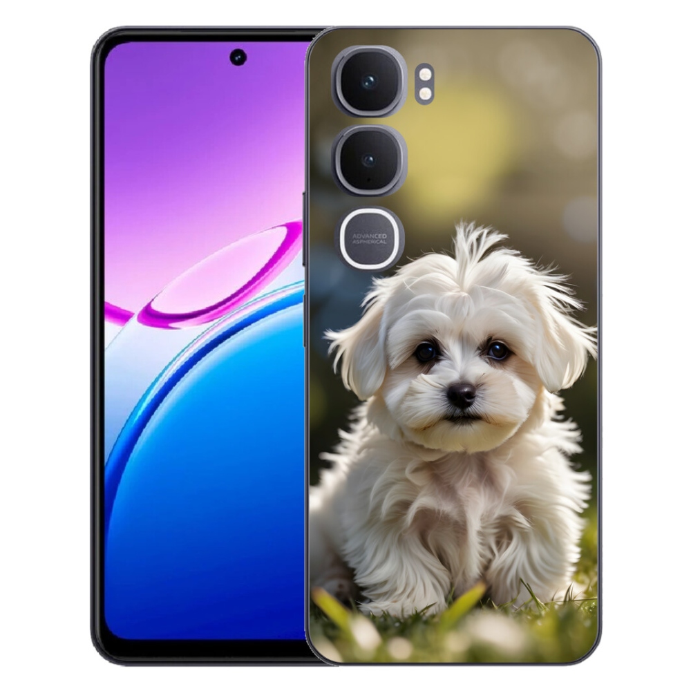 Gelový kryt mmCase na Vivo Y31 5G - roztomilý maltézský psík