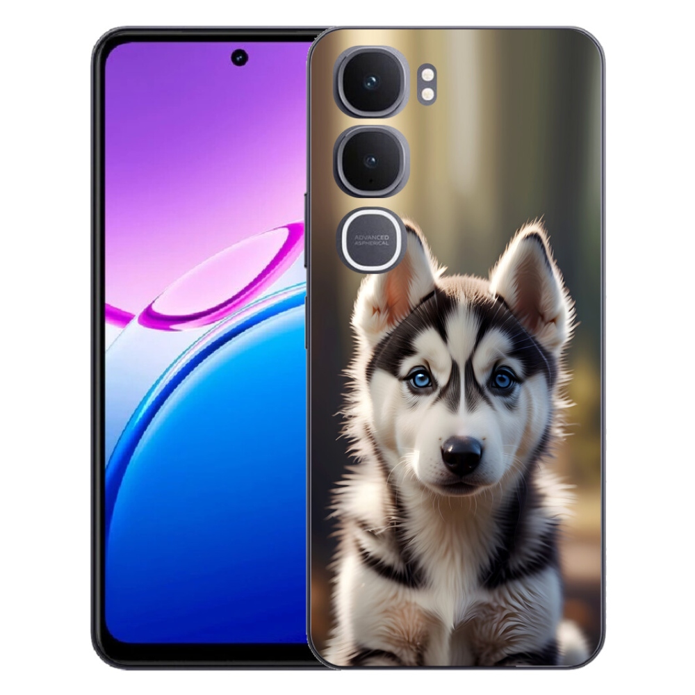 Gelový kryt mmCase na Vivo Y31 5G - roztomilý sibiřský husky