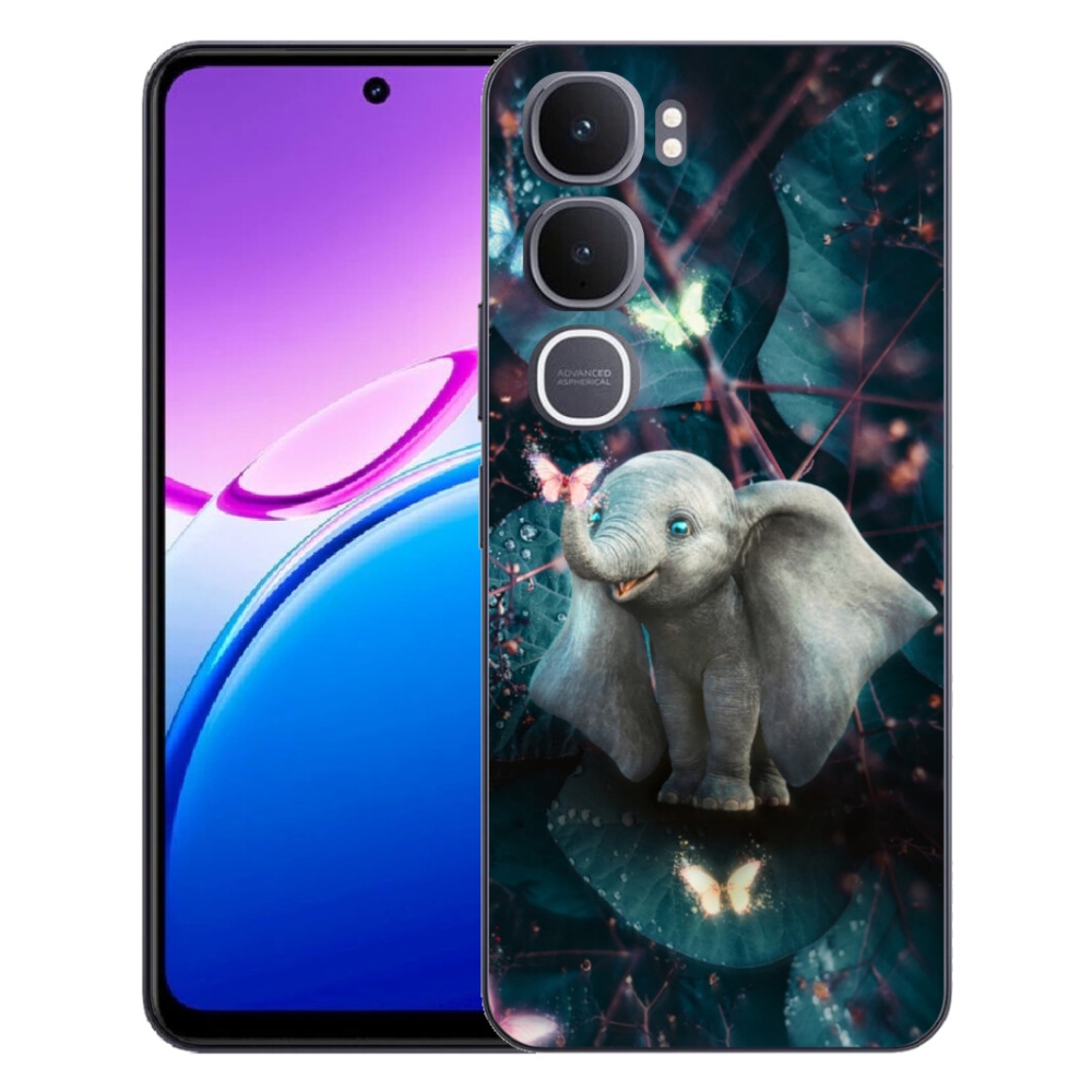 Gelový kryt mmCase na Vivo Y31 5G - roztomilý slon