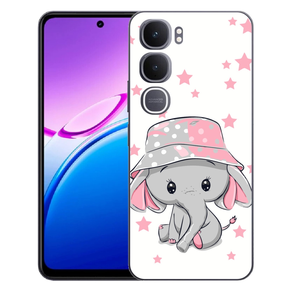 Gelový kryt mmCase na Vivo Y31 5G - růžový slon