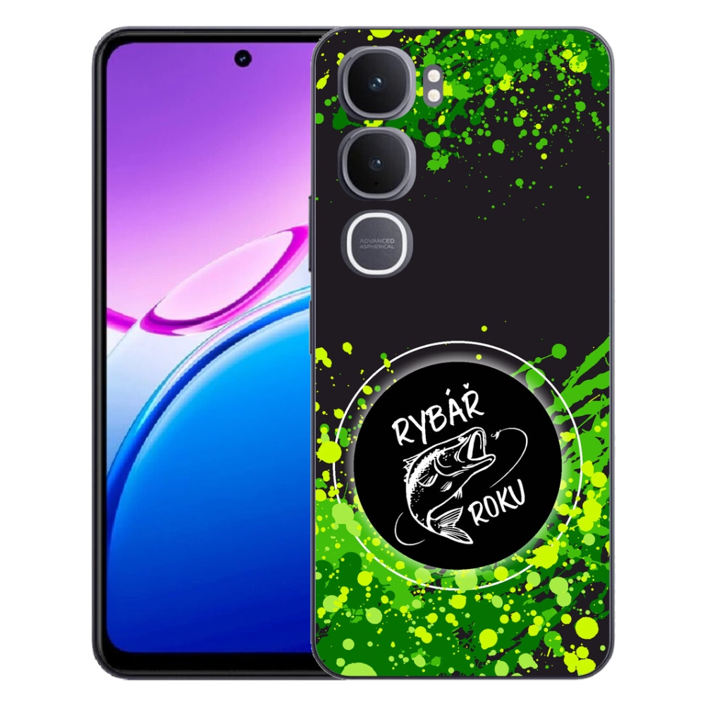Gelový kryt mmCase na Vivo Y31 5G - rybář roku černé pozadí