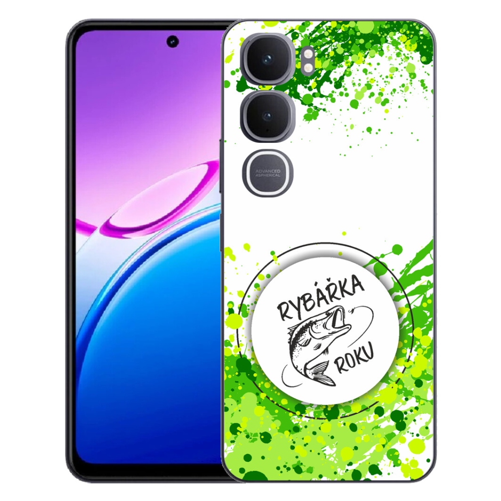 Gelový kryt mmCase na Vivo Y31 5G - rybářka roku bílé pozadí
