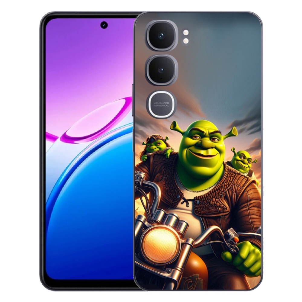 Gelový kryt mmCase na Vivo Y31 5G - shrek na motorce