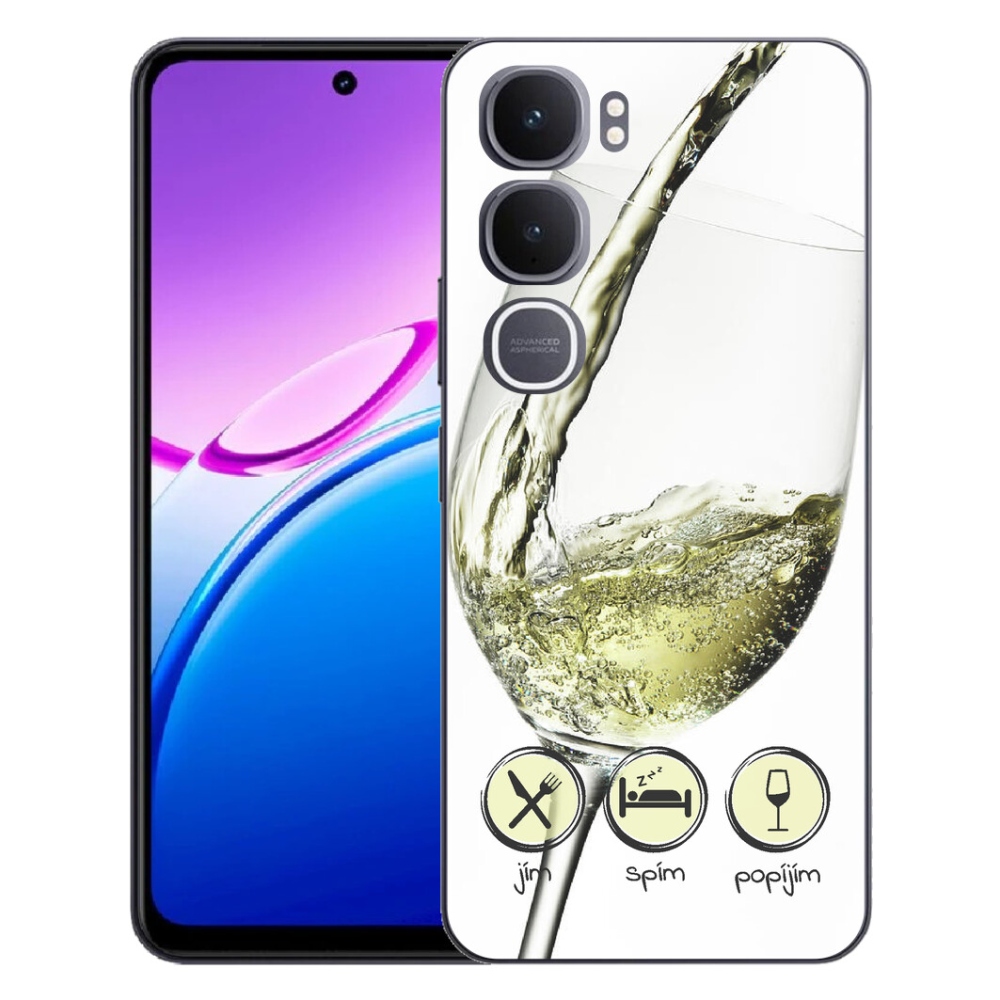 Gelový kryt mmCase na Vivo Y31 5G - sklenička vína bílé