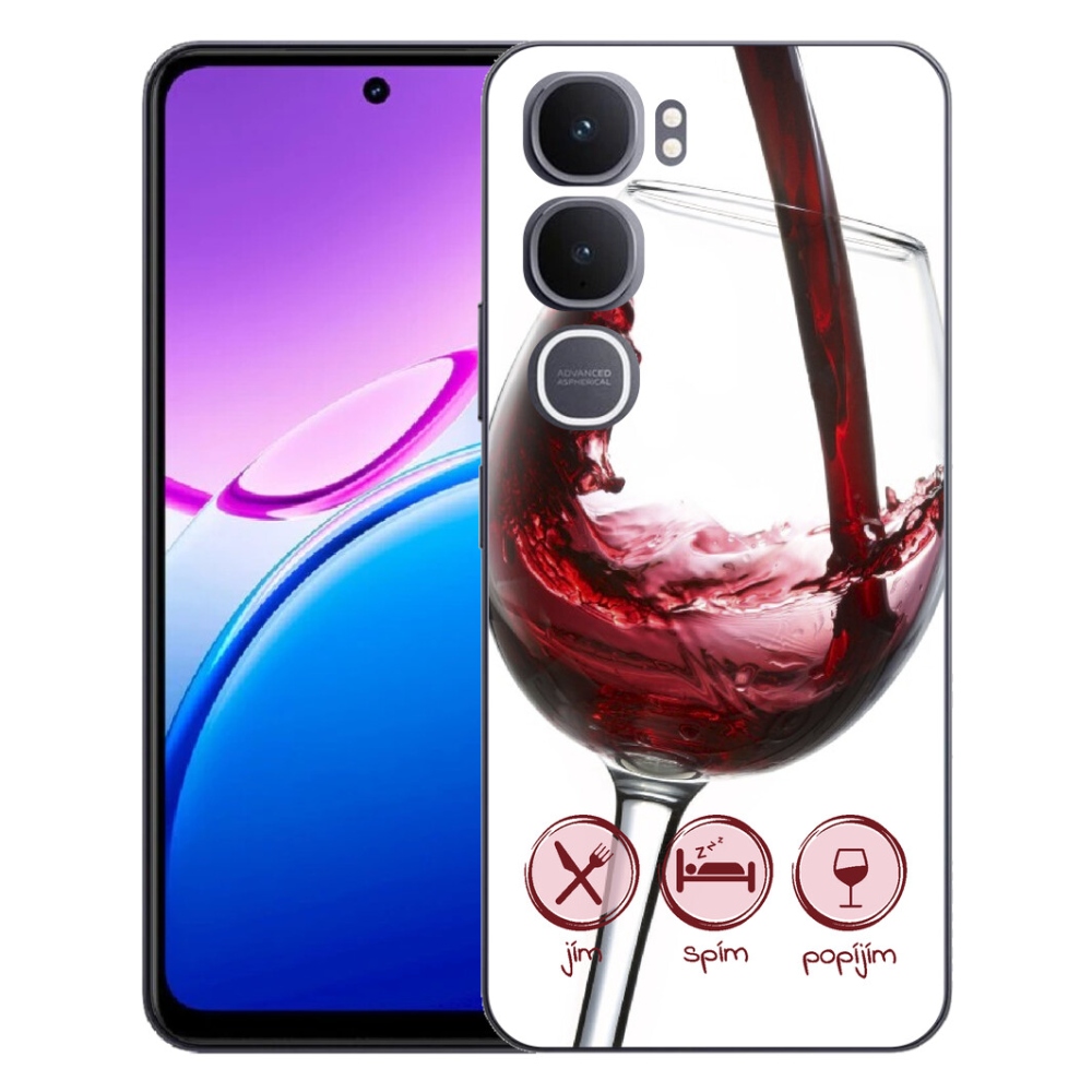 Gelový kryt mmCase na Vivo Y31 5G - sklenička vína červené