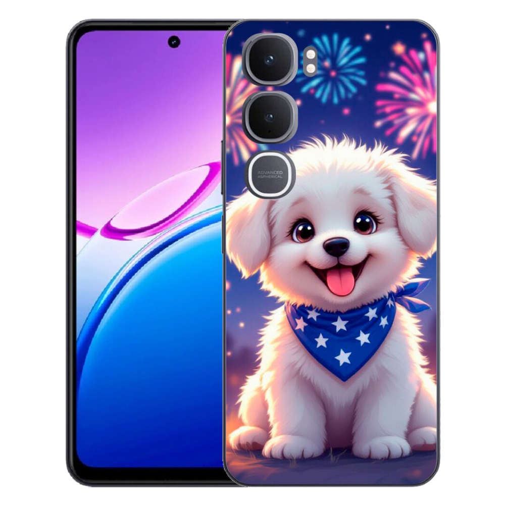 Gelový kryt mmCase na Vivo Y31 5G - slavnostní štěně