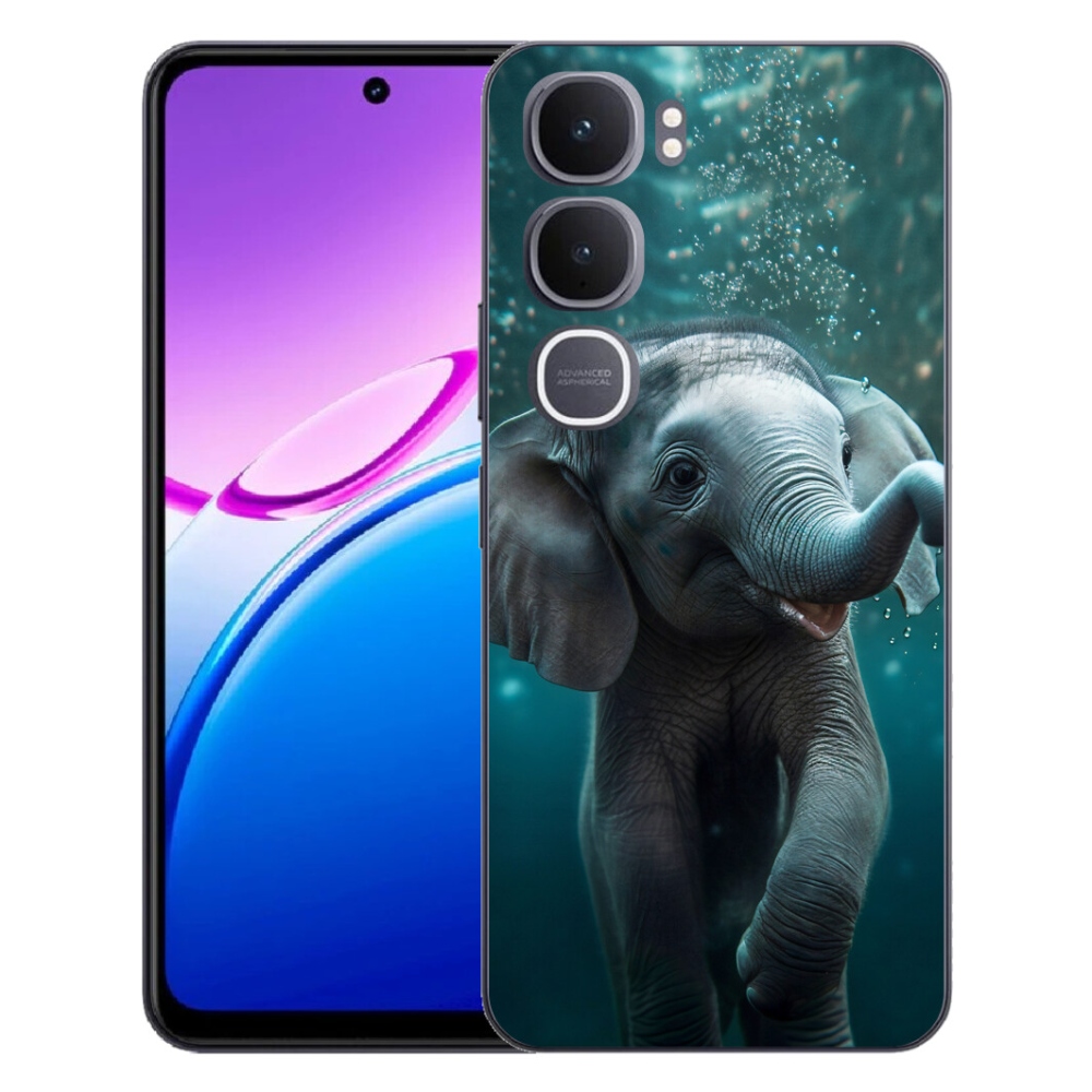 Gelový kryt mmCase na Vivo Y31 5G - slůně pod vodou