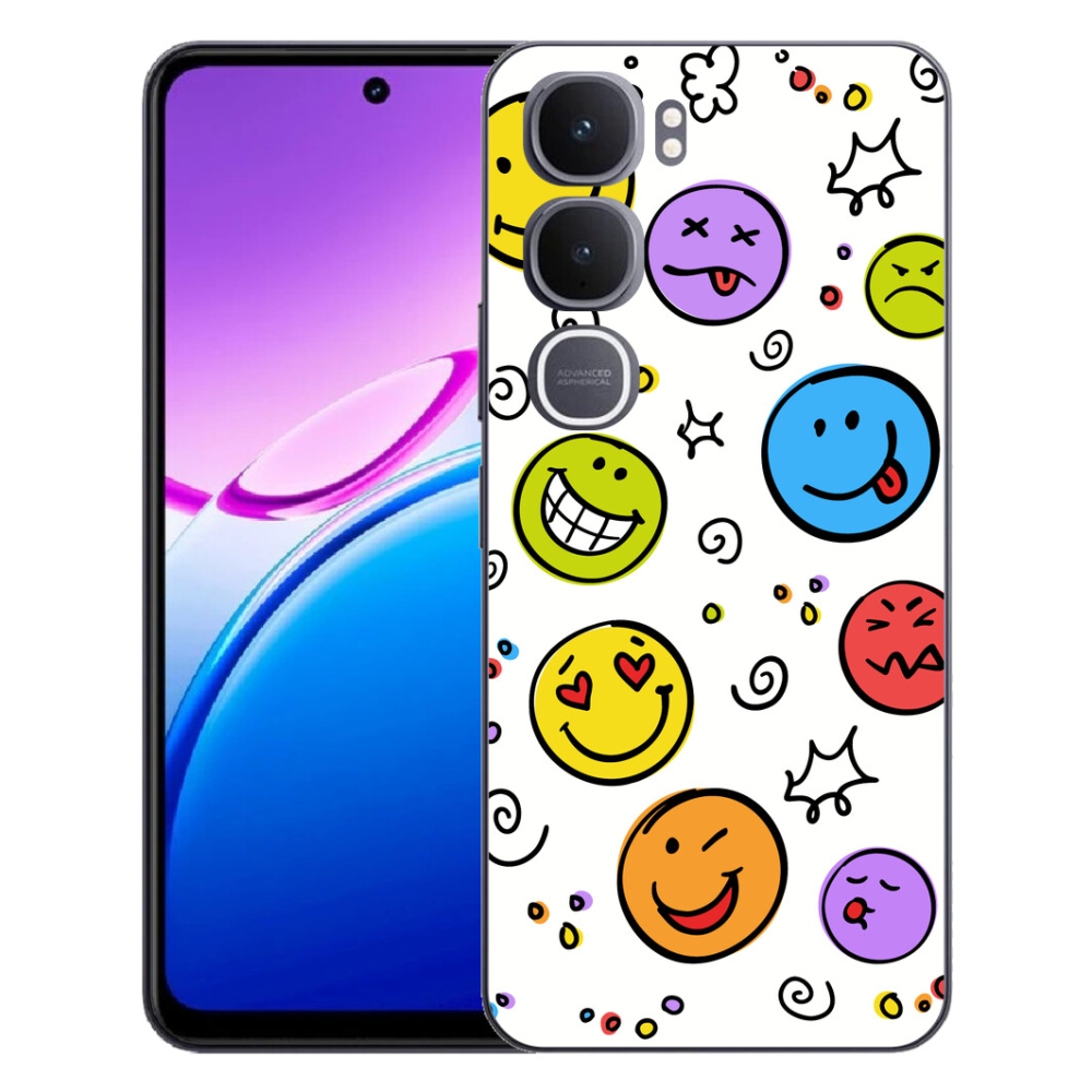 Gelový kryt mmCase na Vivo Y31 5G - smajlíci