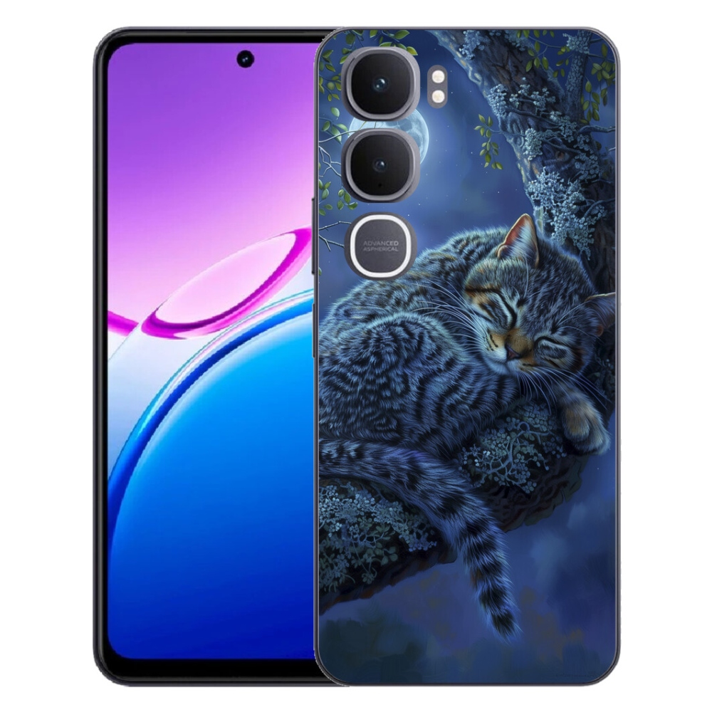 Gelový kryt mmCase na Vivo Y31 5G - spící kočka