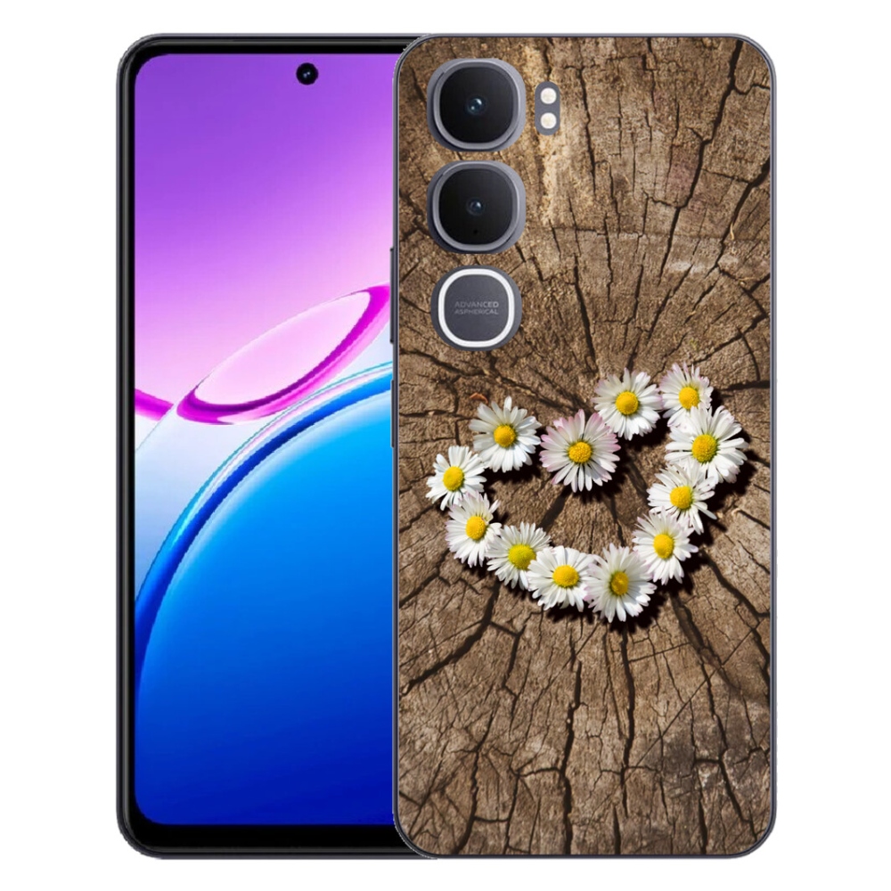 Gelový kryt mmCase na Vivo Y31 5G - srdce z kopretin