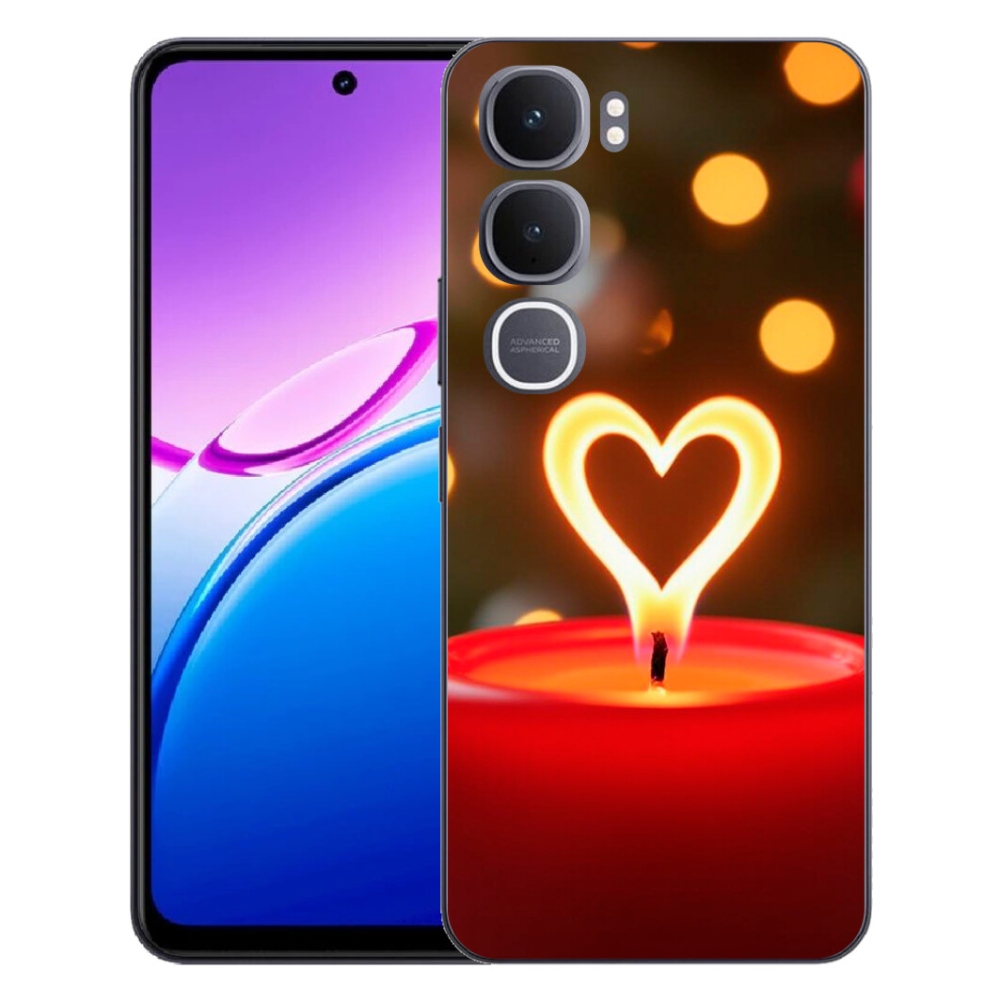Gelový kryt mmCase na Vivo Y31 5G - srdce z plamene