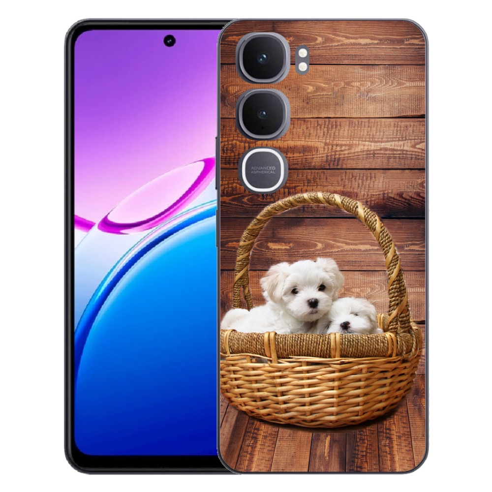 Gelový kryt mmCase na Vivo Y31 5G - štěňátka