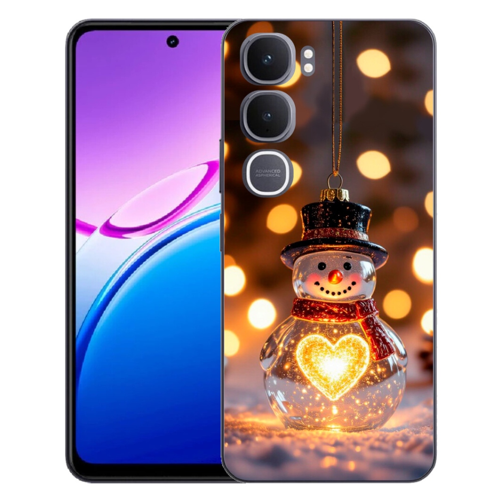 Gelový kryt mmCase na Vivo Y31 5G - svítící vánoční sněhulák
