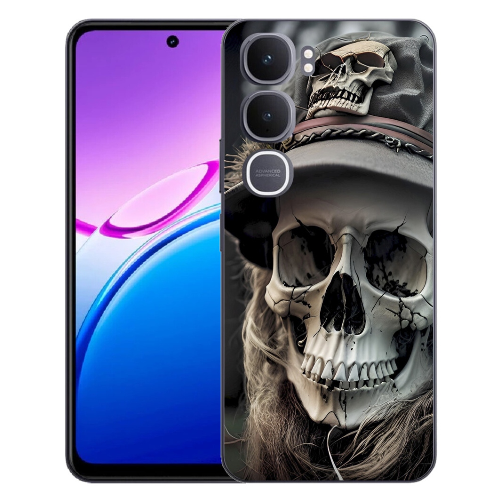 Gelový kryt mmCase na Vivo Y31 5G - temná lebka