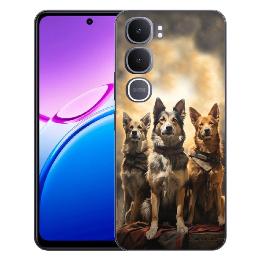 Gelový kryt mmCase na Vivo Y31 5G - tři psi