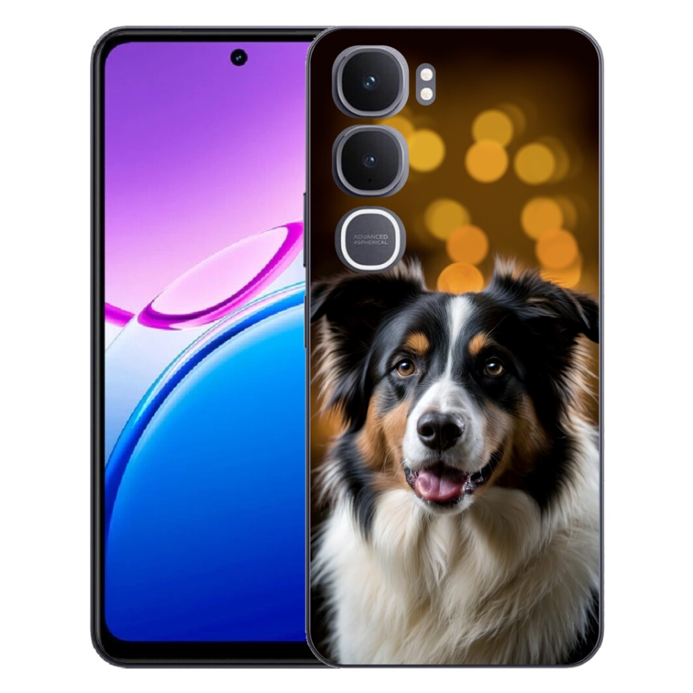 Gelový kryt mmCase na Vivo Y31 5G - usměvavý australský ovčák