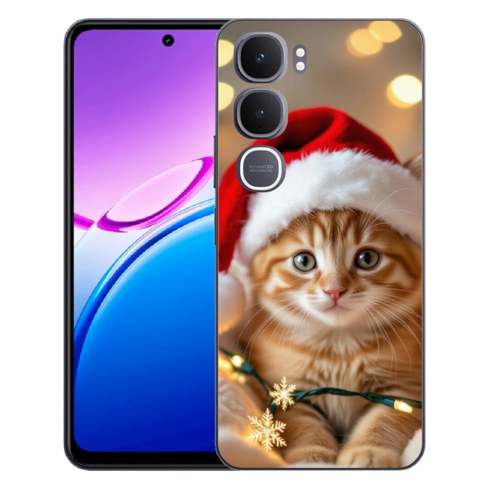 Gelový kryt mmCase na Vivo Y31 5G - vánoční kotě