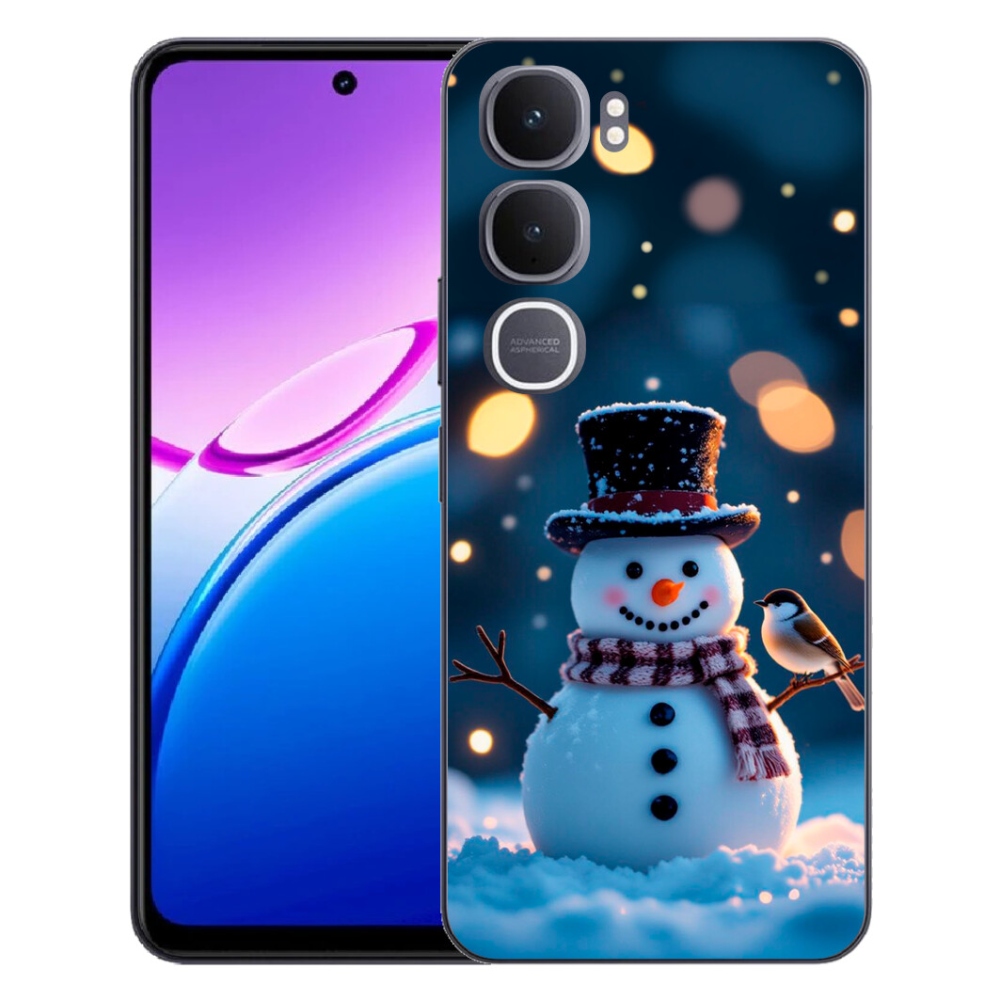Gelový kryt mmCase na Vivo Y31 5G - vánoční sněhulák