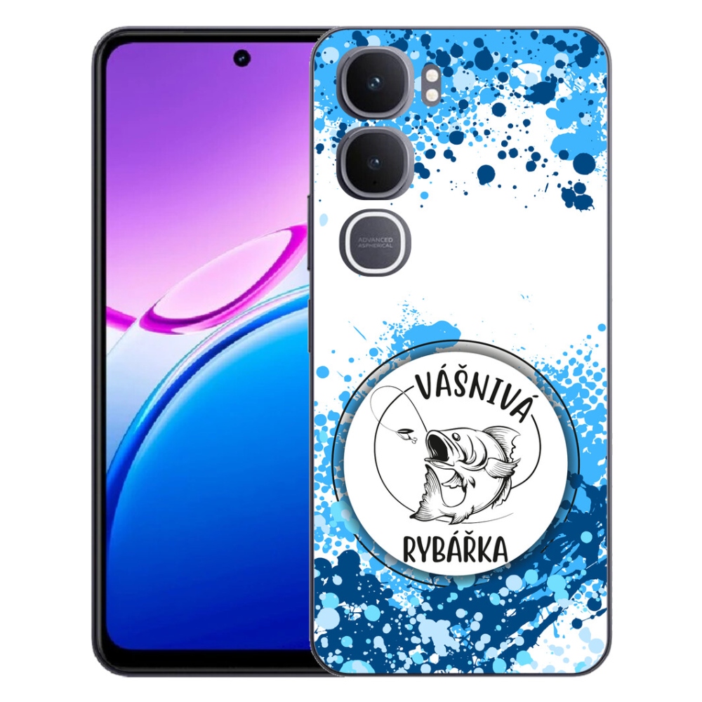 Gelový kryt mmCase na Vivo Y31 5G - vášnivá rybářka bílé pozadí