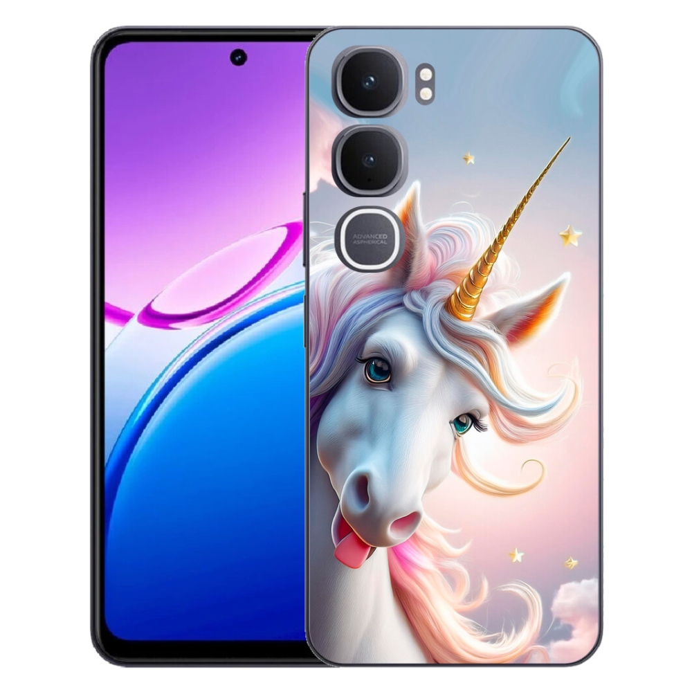 Gelový kryt mmCase na Vivo Y31 5G - veselý jednorožec