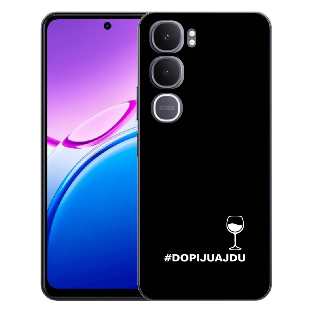 Gelový kryt mmCase na Vivo Y31 5G - vinný motiv černé pozadí