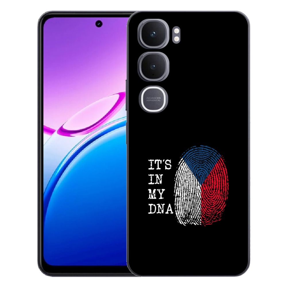 Gelový kryt mmCase na Vivo Y31 5G - vlajka otisk prstu černé pozadí