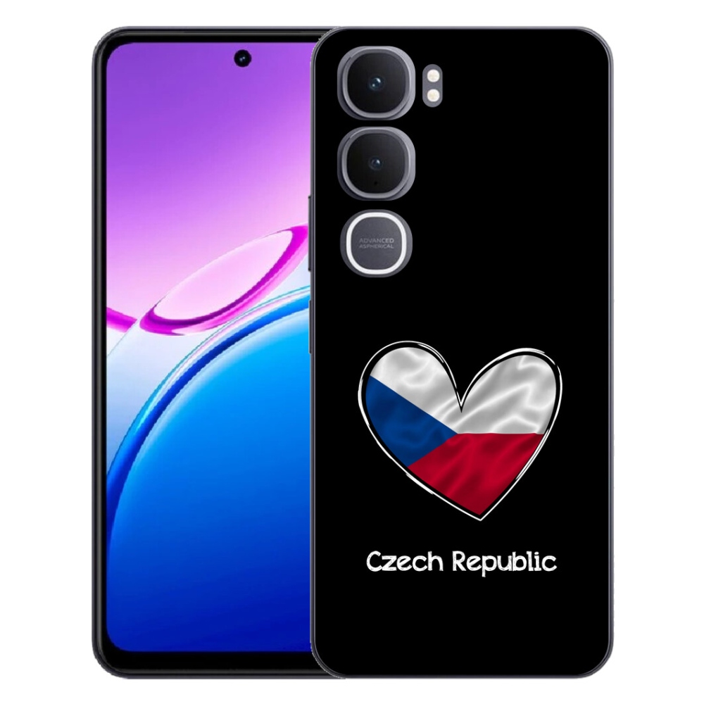 Gelový kryt mmCase na Vivo Y31 5G - vlajka srdce černé pozadí