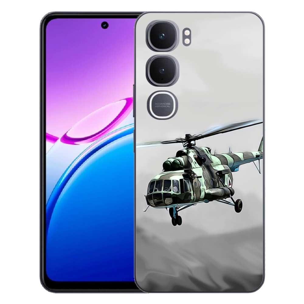 Gelový kryt mmCase na Vivo Y31 5G - vojenský vrtulník
