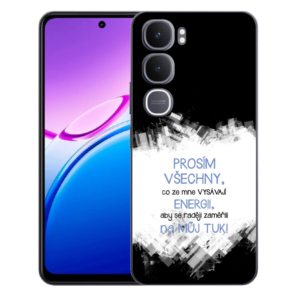 Gelový kryt mmCase na Vivo Y31 5G - vtipný text 1 modrý